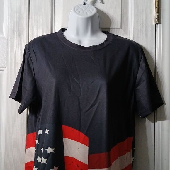 Patriotic american flag July 4th short sleeve shirt  Sz M - Picture 3 of 5